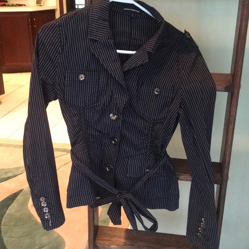 Express pin-striped stretchy work jacket size 10